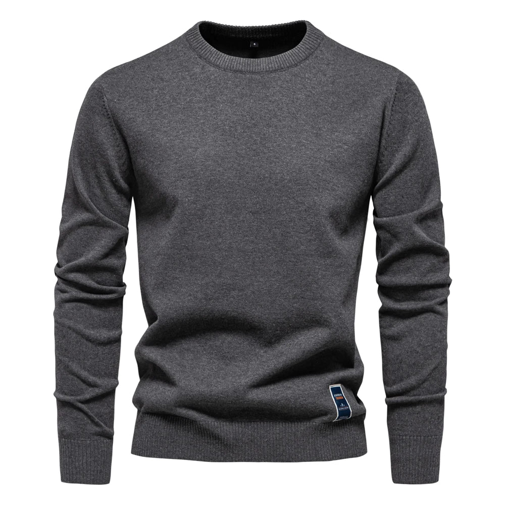 Herren Pullover Rundhalsausschnitt Feinstrick Langarm Verschiedene Farben