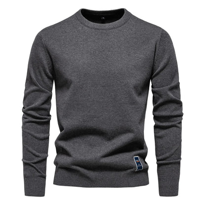 Herren Pullover Rundhalsausschnitt Feinstrick Langarm Verschiedene Farben