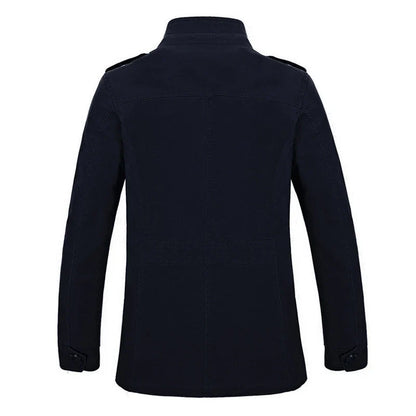 Herren Militärstil Freizeitjacke – Outdoor Übergangsjacke mit Knopfleiste und Schulterklappen