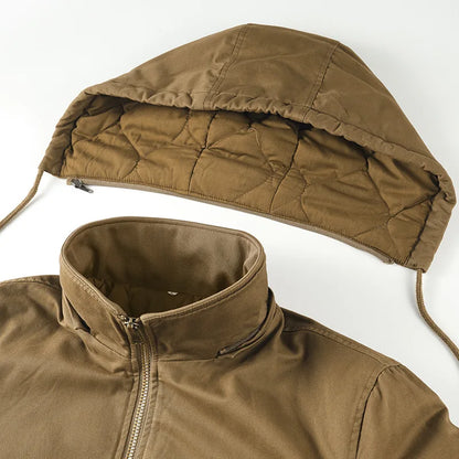 Herren Bomberjacke mit Kapuze, Reißverschluss & Ärmeltasche