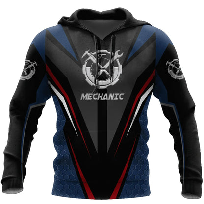 Unisex Kapuzenpullover Hoodie Mechaniker-Motiv Maschinen & Werkzeuge