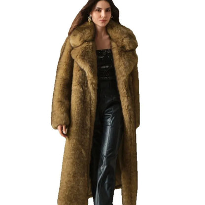 Damen Luxus Oversize Kunstpelzmantel – Eleganter Wintermantel im Vintage-Stil für stilbewusste Frauen