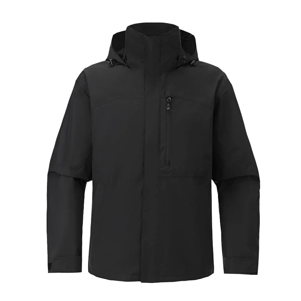 Herren Outdoorjacke Tarnmuster mit Kapuze & Reißverschluss, gefüttert