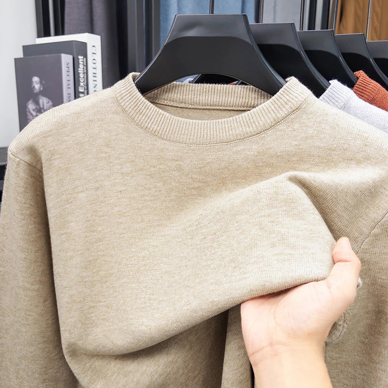 Unisex Strickpullover Rundhals Langarm Basic Pullover in verschiedenen Farben
