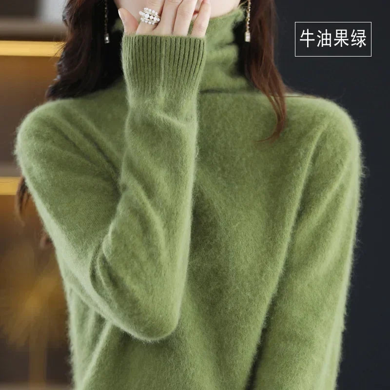 Damen Rollkragenpullover mit langen Ärmeln, weiches Material