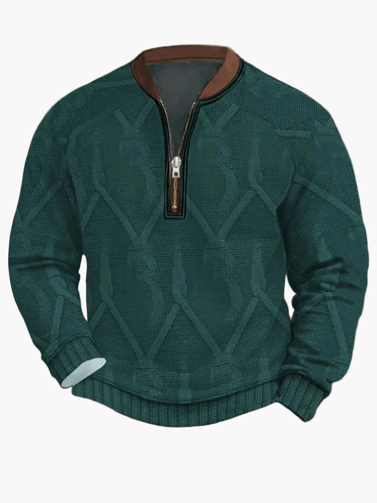Herren Strickpullover im Street Style mit halbem Reißverschluss – Modischer Freizeitpullover für Frühling und Herbst