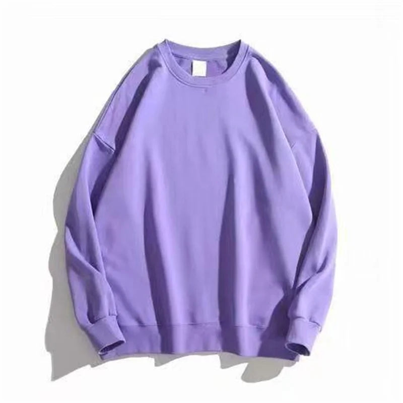 Unisex Basic Rundhals Sweatshirt Uni Farbe Langarm
