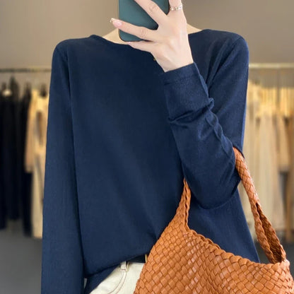 Damen Langarmshirt weiter Ausschnitt weiches Material