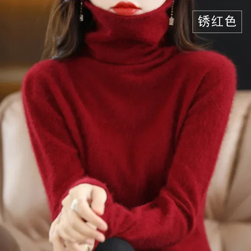 Damen Rollkragenpullover mit langen Ärmeln, weiches Material