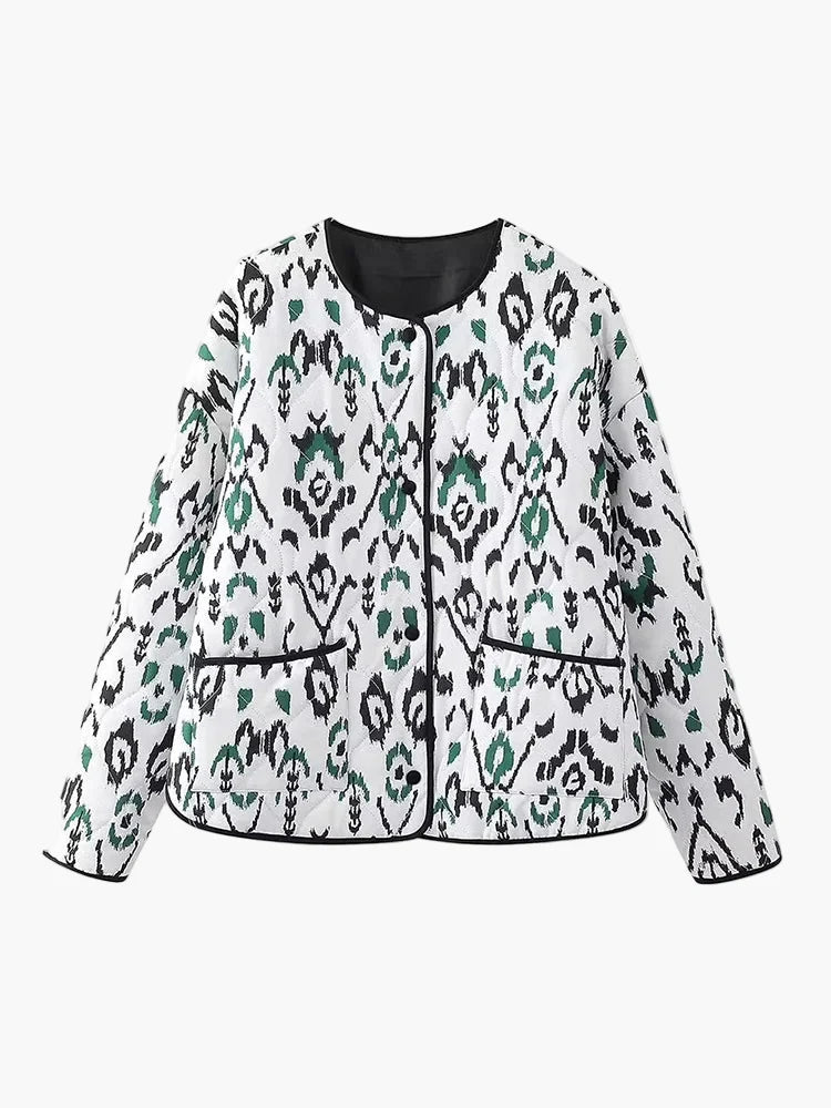 Damen Steppjacke im Boho-Stil – Modische Übergangsjacke für Alltag und Freizeit