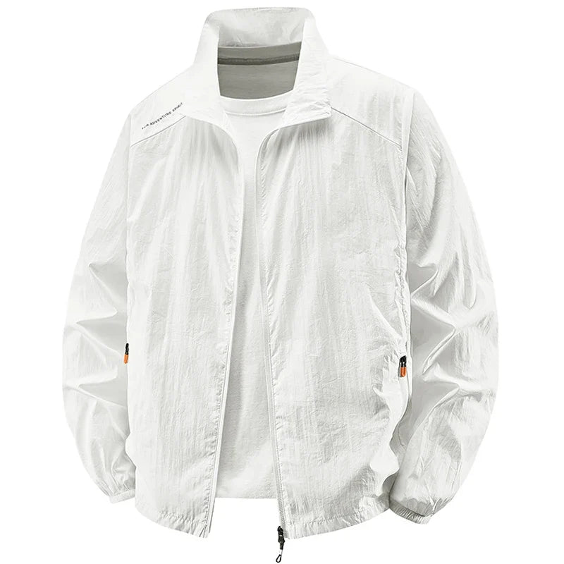 Herren Windbreaker Jacke leicht mit Stehkragen Reißverschluss