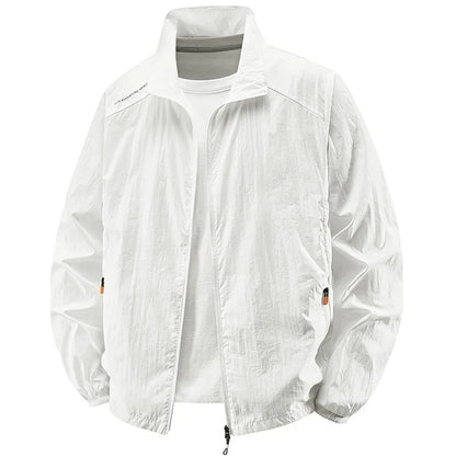 Herren Windbreaker Jacke leicht mit Stehkragen Reißverschluss