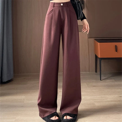 Damen Weite Hose mit hohem Bund und weitem Bein – Verschiedene Farben und Längen
