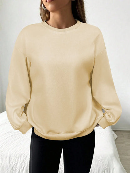 Unisex Basic Rundhals Sweatshirt Langarmshirt Grau