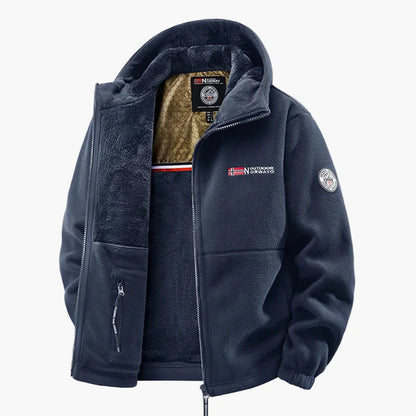 Herren Outdoor Fleecejacke mit Kapuze – Warme Freizeitjacke für Outdoor & Alltag