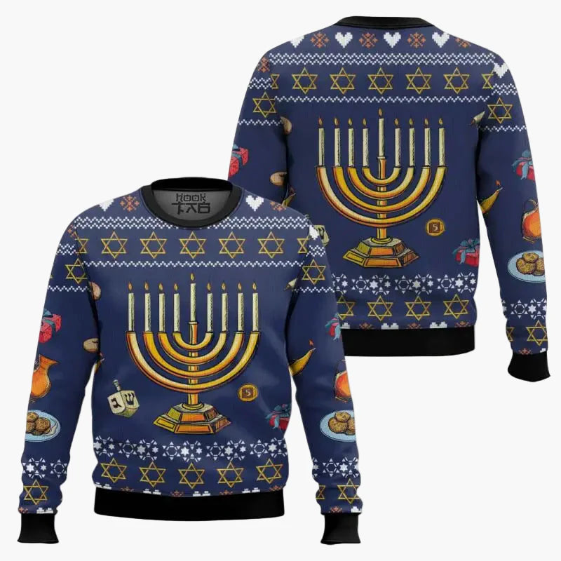 Herren Weihnachtspullover mit Chanukka-Motiv – Lustiger "Not Today Santa" Ugly Sweater für Feiertage