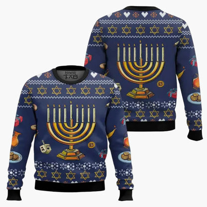 Herren Weihnachtspullover mit Chanukka-Motiv – Lustiger "Not Today Santa" Ugly Sweater für Feiertage