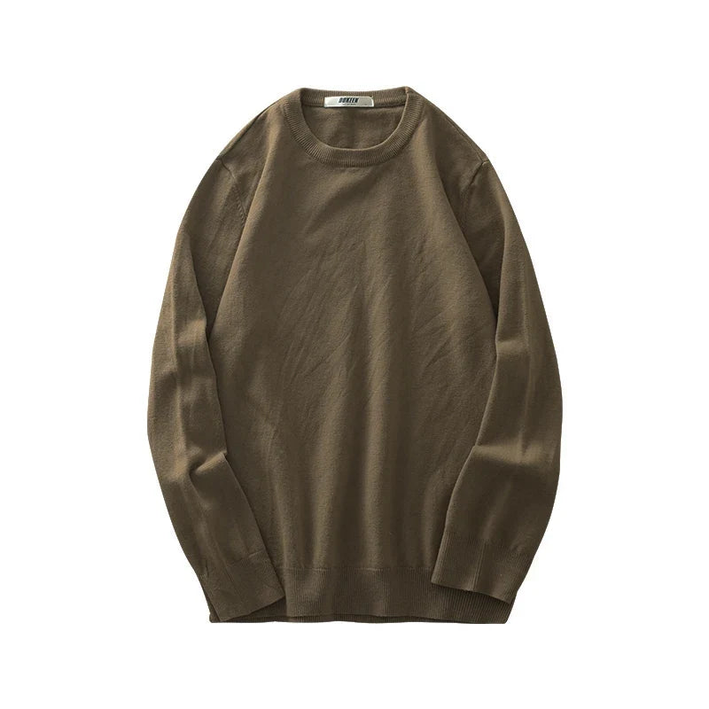 Herren Rundhals Pullover Langarm Basic Strickpullover