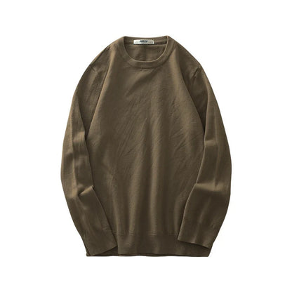 Herren Rundhals Pullover Langarm Basic Strickpullover