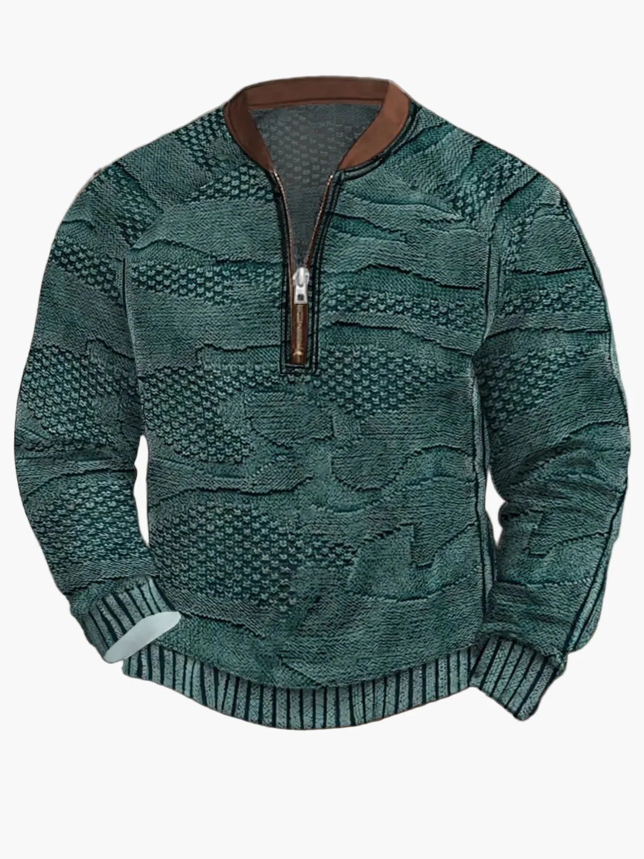 Herren Strickpullover im Street Style mit halbem Reißverschluss – Modischer Freizeitpullover für Frühling und Herbst