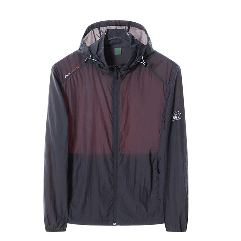 Leichte Windjacke mit Kapuze und Reißverschluss für Herren