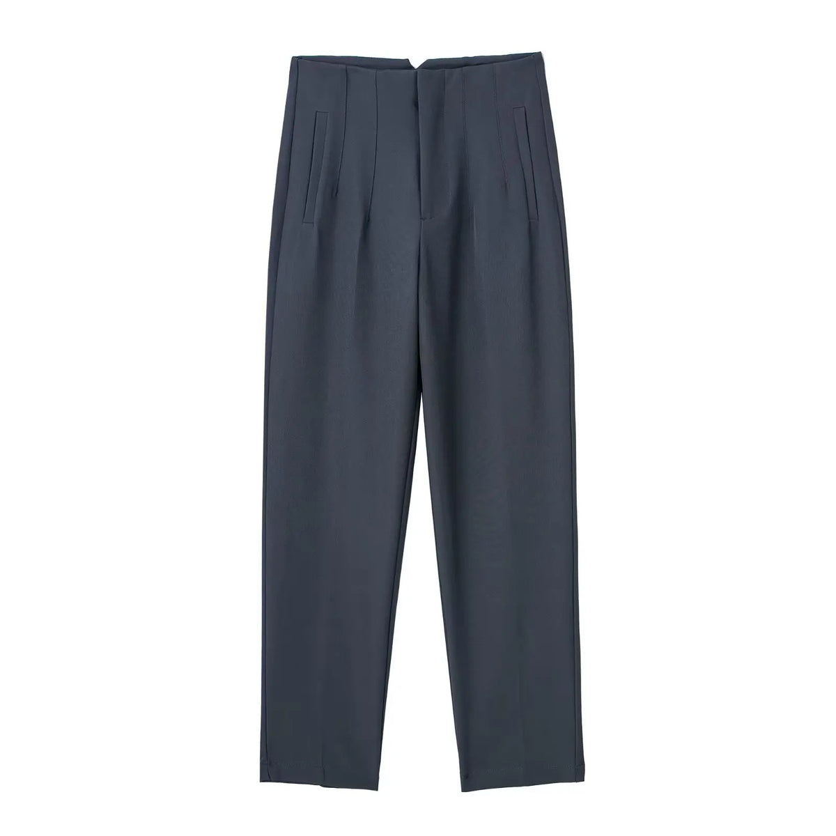 Damen Stoffhose Hoher Bund Business-Hose Elegante Anzughose Beige/Schwarz/Blau Gestreift