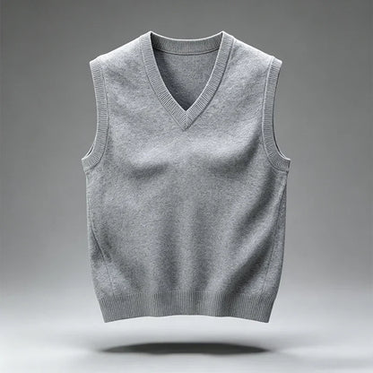 Unisex Pullover Weste V-Ausschnitt Strickweste Ärmellos Casual Weiches Material