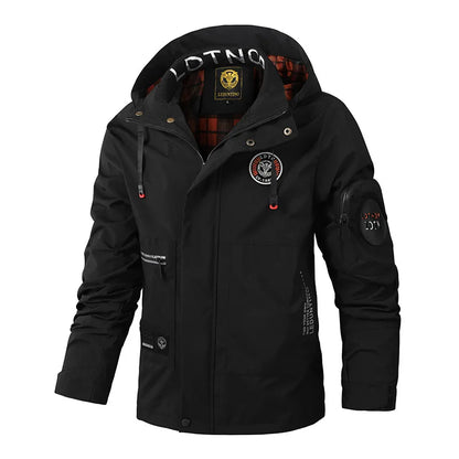 Herren Jacke mit Kapuze & Mehreren Taschen - Casual Windjacke
