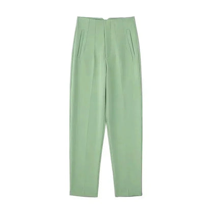 Damen High-Waist Hose Business Elegant Knöchellang