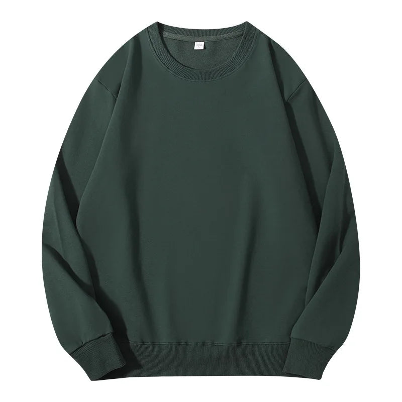 Unisex Langarm Sweatshirt Rundhalsausschnitt Freizeit Pullover Einfarbig