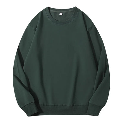 Unisex Langarm Sweatshirt Rundhalsausschnitt Freizeit Pullover Einfarbig