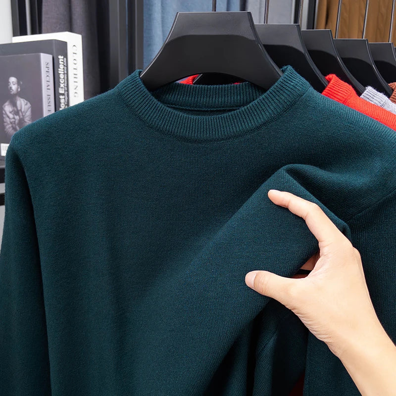 Unisex Strickpullover Rundhals Langarm Basic Pullover in verschiedenen Farben