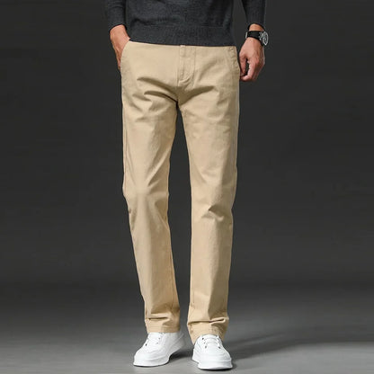 Herren Chino Hose Beige Freizeithose Khaki Straight Fit