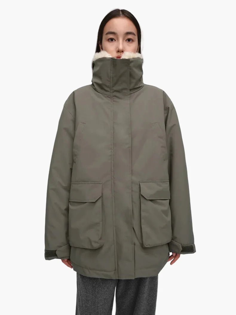 Damen Winterparka mit Teddykragen – Stilvolle Outdoorjacke für kalte Tage