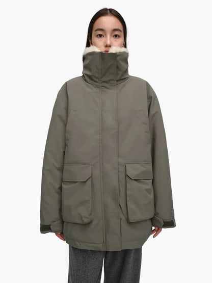 Damen Winterparka mit Teddykragen – Stilvolle Outdoorjacke für kalte Tage