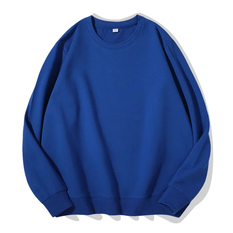 Unisex Langarm Sweatshirt Rundhalsausschnitt Freizeit Pullover Einfarbig