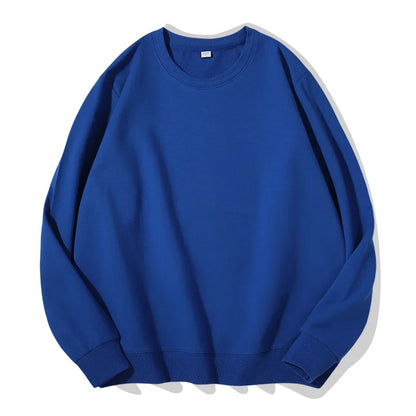 Unisex Langarm Sweatshirt Rundhalsausschnitt Freizeit Pullover Einfarbig