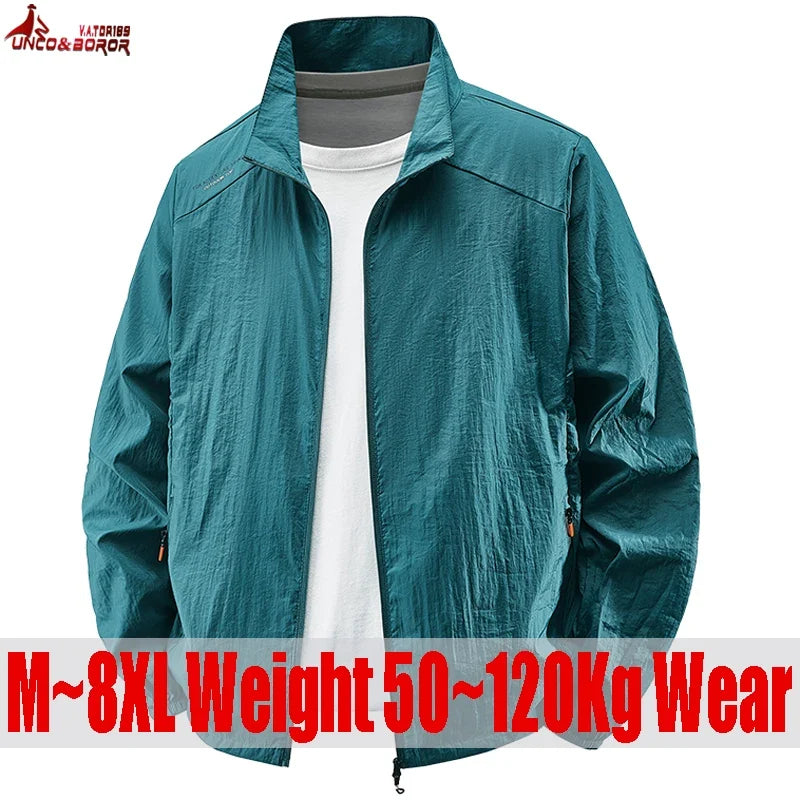 Herren Windbreaker Jacke leicht mit Stehkragen Reißverschluss
