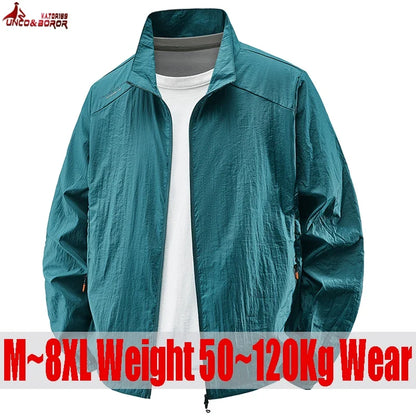 Herren Windbreaker Jacke leicht mit Stehkragen Reißverschluss