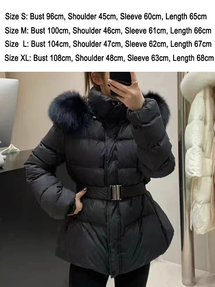 Damen Steppjacke mit Kapuze und Druckknöpfen, Winterjacke gefüttert