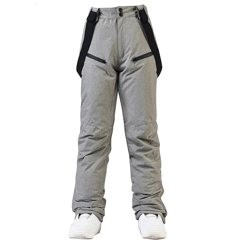 Unisex Skihose Schneehose mit Trägern in Flieder