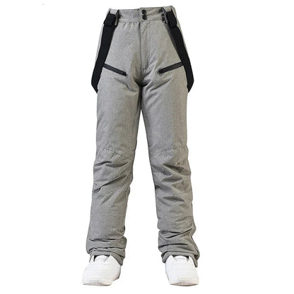 Unisex Skihose Schneehose mit Trägern in Flieder