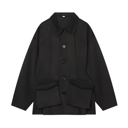 Übergangsjacke mit Kragen und Pattentaschen Locker geschnitten