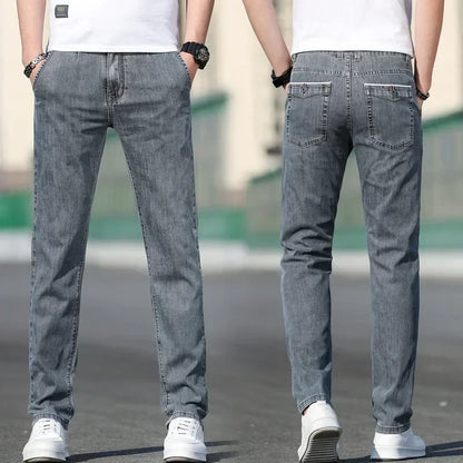 Herren Jeans Hose Grau Gerade Passform