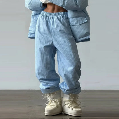 Damen Oversize Steppjacke Gemustert mit Kapuze