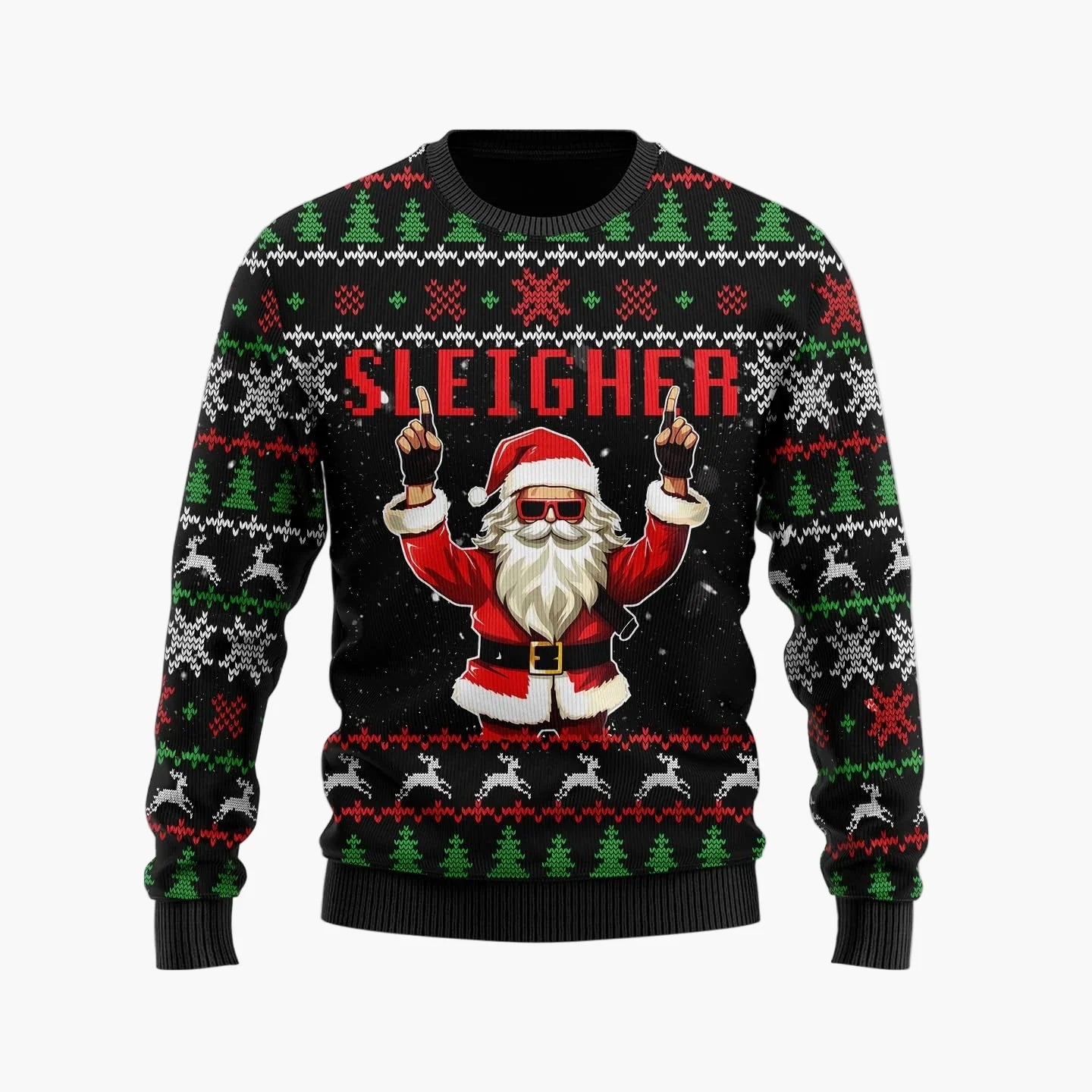 Herren Weihnachtspullover Lustig – Ugly Christmas Sweater mit Santa Claus Motiv und Spruch