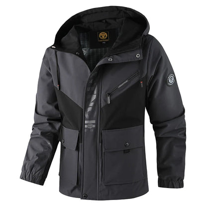 Herren Outdoor Jacke mit Kapuze & Reißverschluss Mehrfarbig