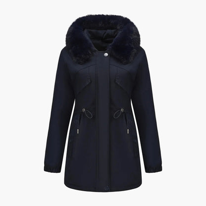 Damen Winterparka mit Kunstfellkragen – Eleganter Mantel für kalte Tage
