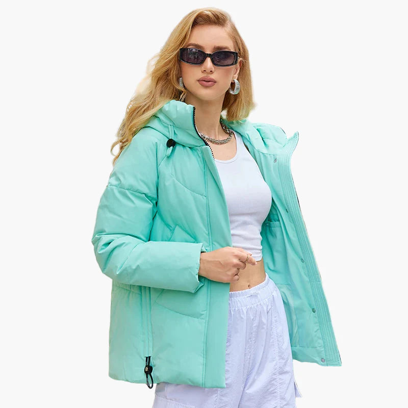 Damen Winter Steppjacke mit Kapuze – Modischer Alltagsmantel für kalte Tage