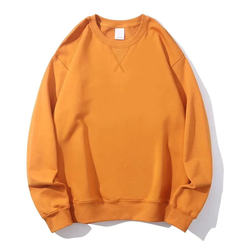 Unisex Langarm Sweatshirt Rundhals Grau meliert